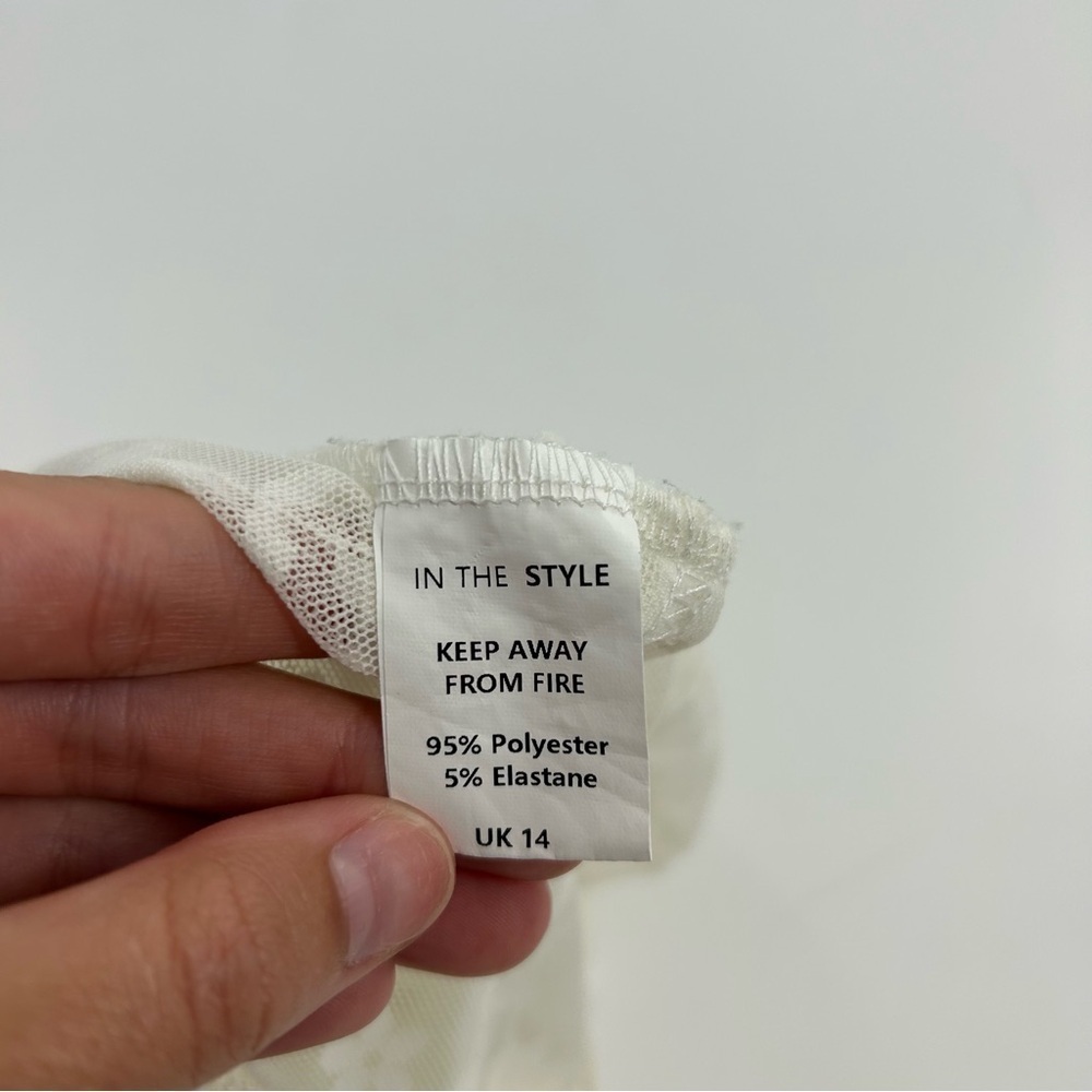 Frenchy style 90s Y2k White Lace Corset Short Sleeve Sleeve Bodysuit Back Zip 14 - Picture 9 of 9